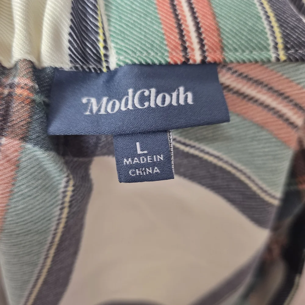 ModCloth Plaid A-Line Midi Skirt Green Preppy Academia Fall Cottagecore - Picture 5 of 6